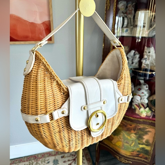 Sun n Sand Vintage Wicker Basket Satchel Bag - Picture 4 of 15